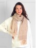 Cashmere Feeling Double Loop Scarf with Fringes